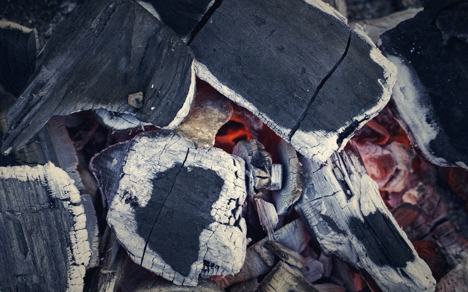 A bed of coals ashed over, close and hot